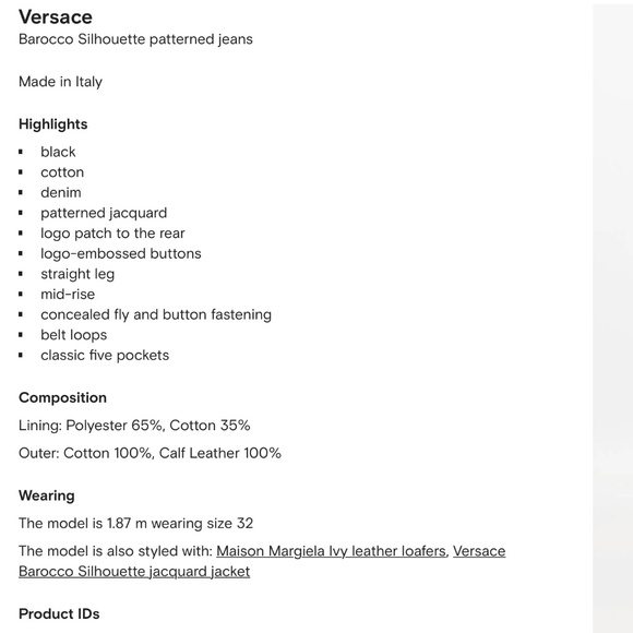 AUTHENTIC new VERSACE 23FW sz 31 Barocco Silhouette patterned jeans - Picture 7 of 10